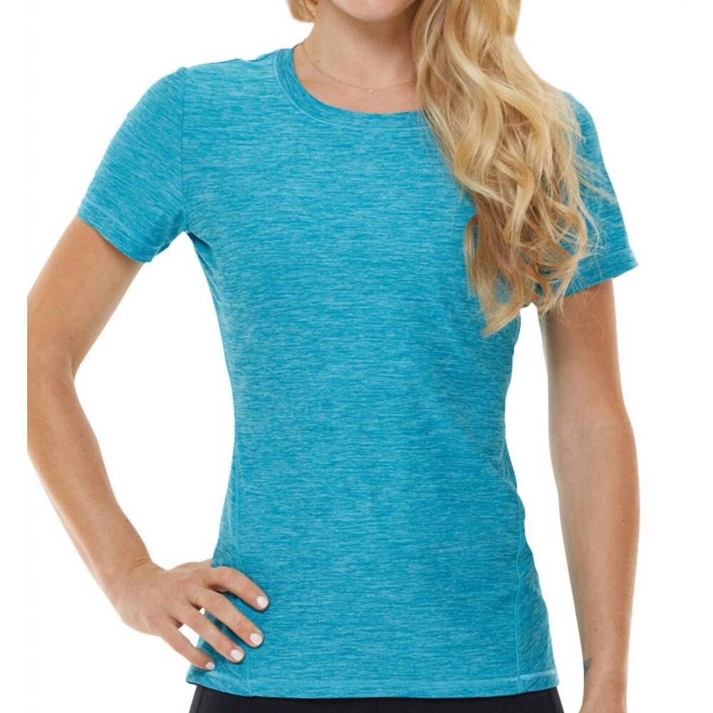 NEW SHAPE ACTIVE short sleeve trail tee in tile blue